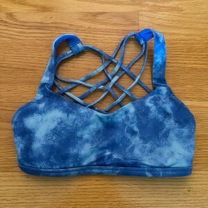 Lululemon blue tie-dye Free to Be Wild Bra